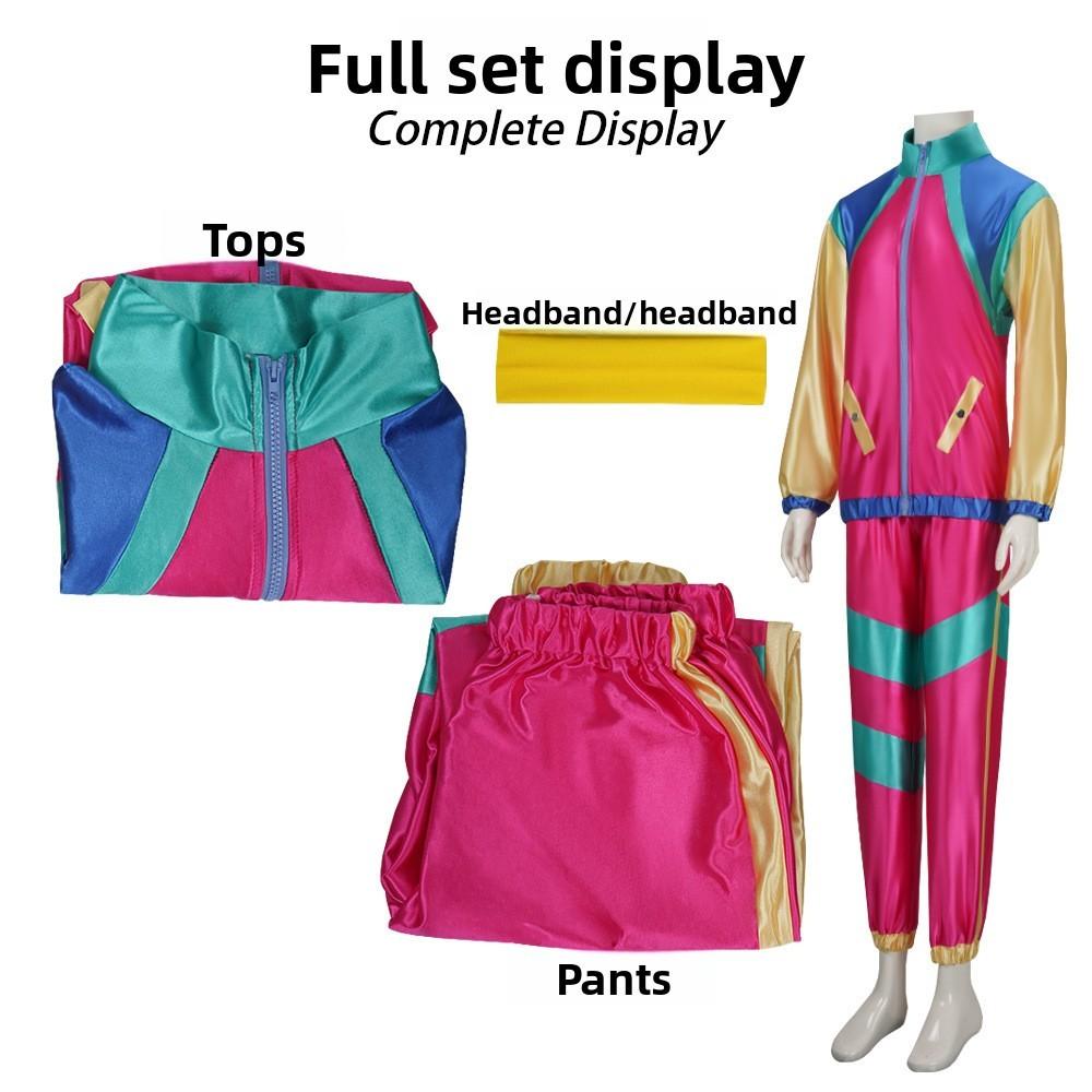 Game Themed Disco Costume For Couples 70s Retro Hipster Stage Wear