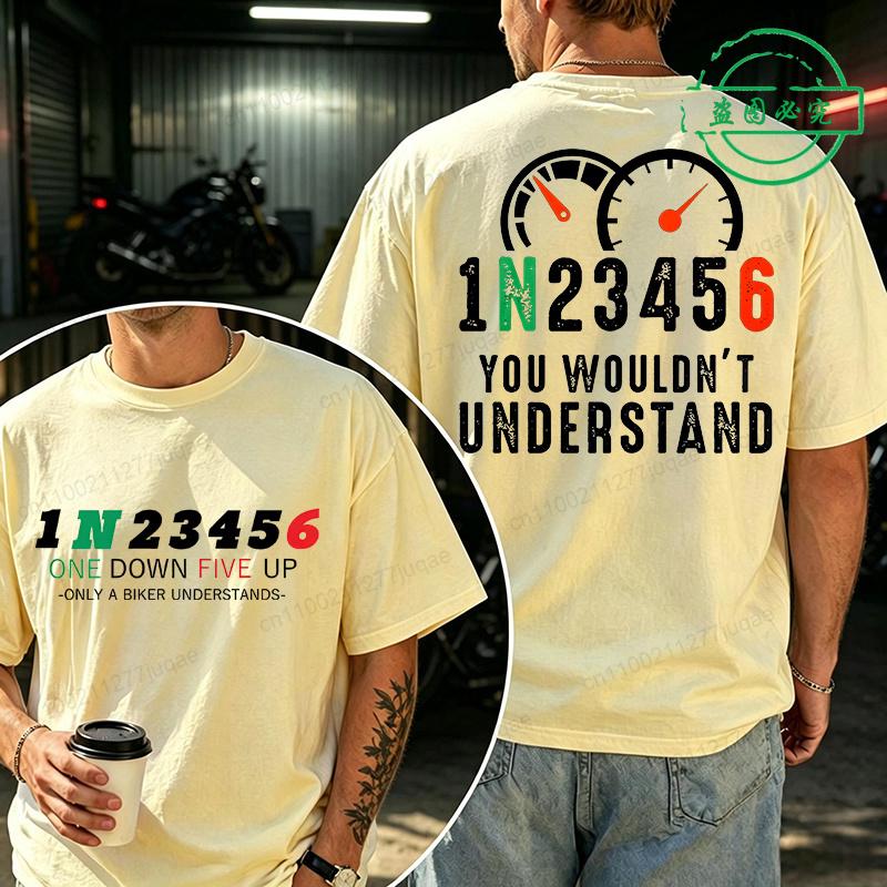 1n23456 Motorcycle Gear Shift Motorcyclist Biker Motorbike Tshirt Unisex Unisex T Shirt Funny Motorcycle Day Unisexs Clothing Tops
