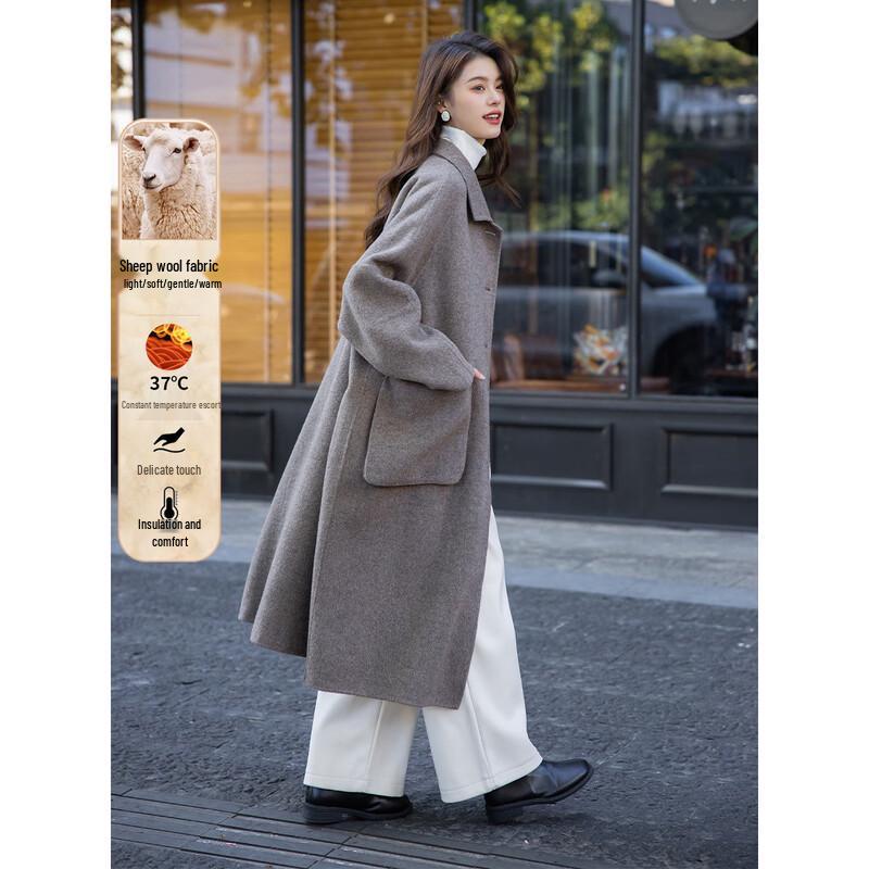 Mokana Women's Long Wool Blend Coat