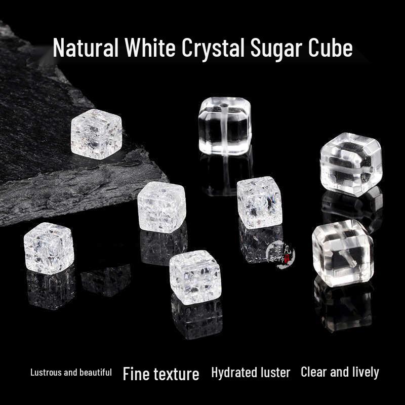 

Natural White Crystal Flower Cube Beads - DIY Bracelet Charms & Accessories