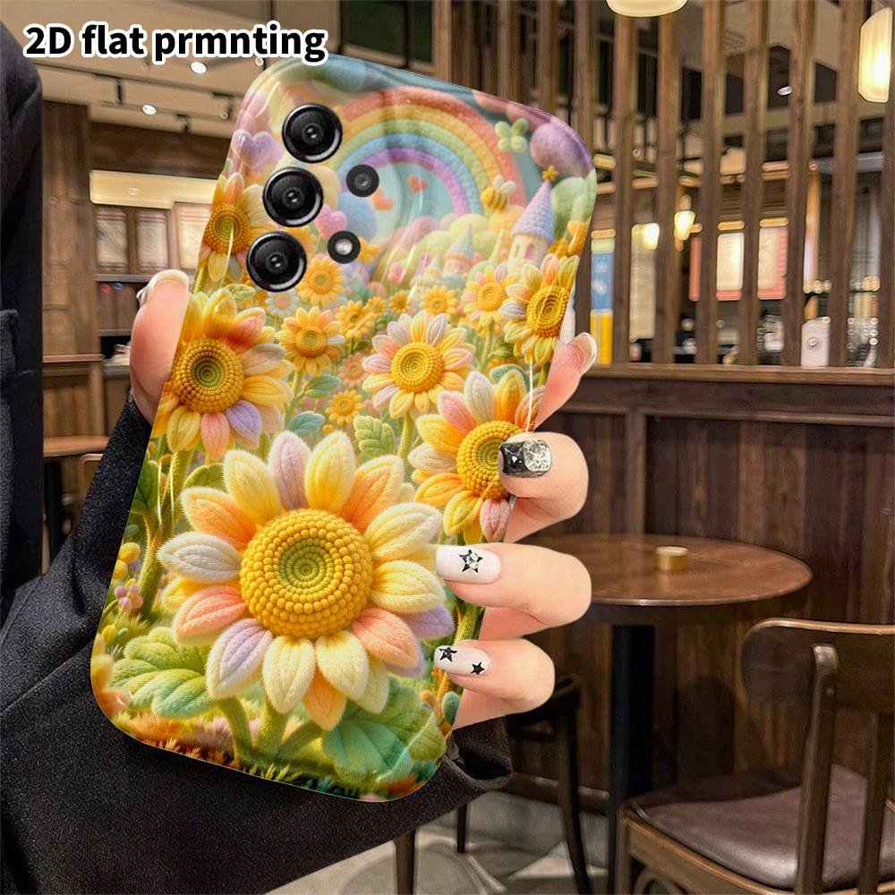 Phone Case: 2D Flat, Suitable for Samsung Galaxy A34 A35 M05 M06 S20 S22 S21 FE Plus 5G Protective Case, Sunflower Fields, Perfect Christmas and Hallo