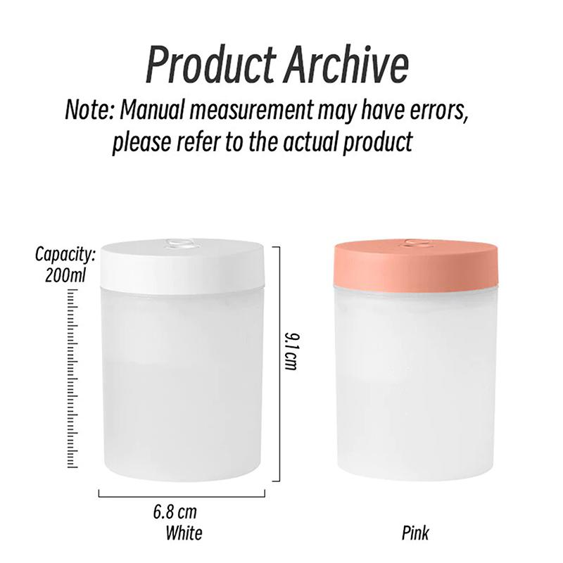 200Ml Ultrasonic Humidifier Air Purifier Usb Mini Portable Led Light Office Home