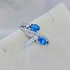 2025 Xiaohongshu Women's Ring with Natural Sapphire and Ruby Gemstones