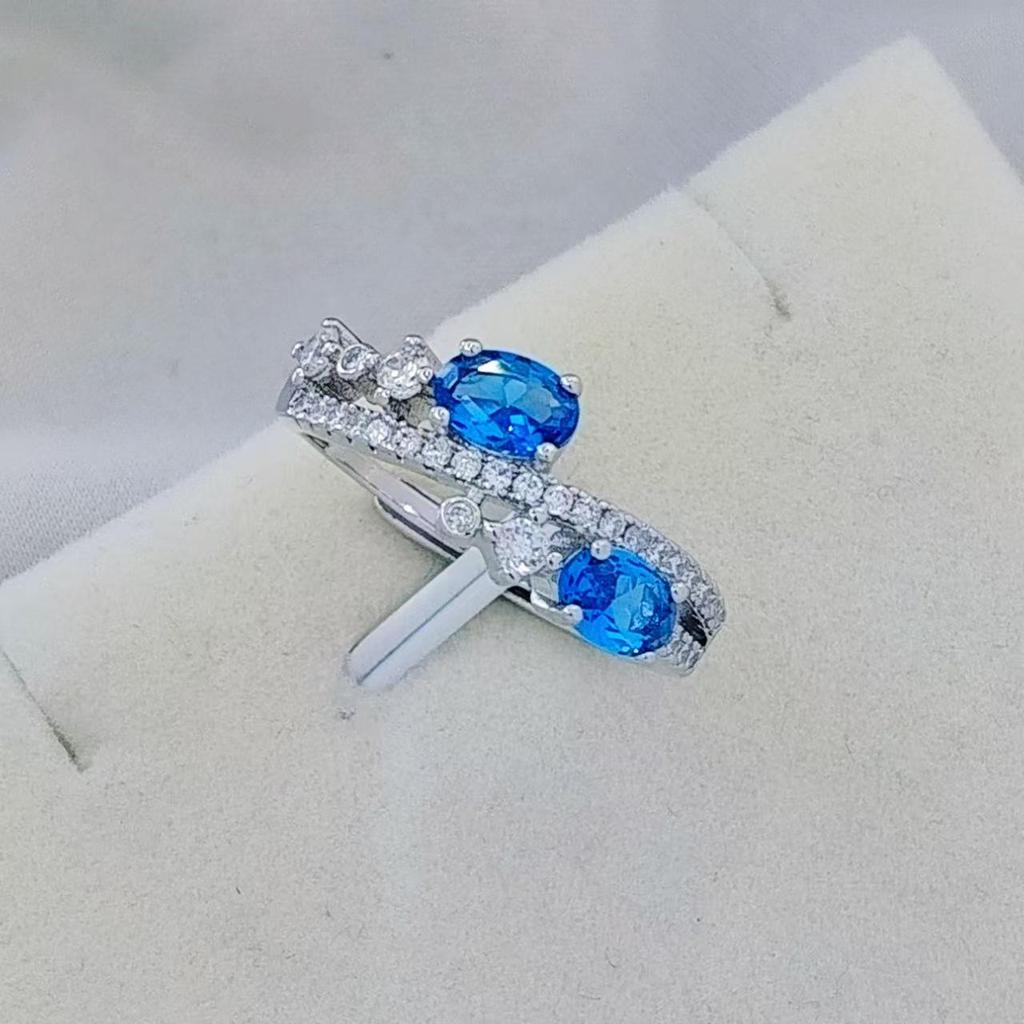 2025 Xiaohongshu Women's Ring with Natural Sapphire and Ruby Gemstones