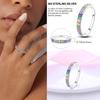New Sparkling Rainbow Rings 100% 925 Sterling Silver Circle Colorful Zircon Fine Pink Ring Women Wedding Engagement Jewelry Gift