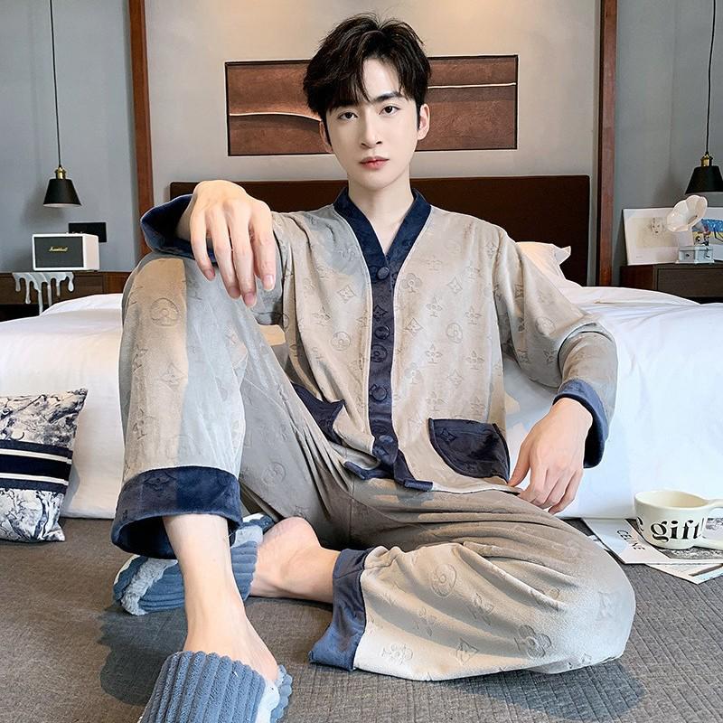 Men's Loose-Fit Long-Sleeved Home Wear Set
