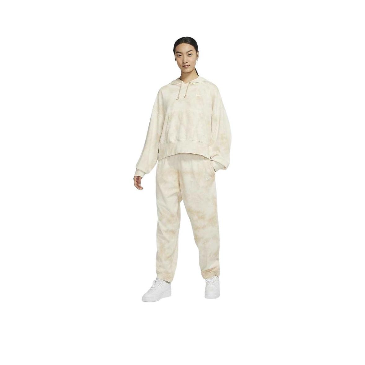 Nike Повседневная свободная толстовка с капюшоном Tie-Dye для женщин, белая DM6717-126 M