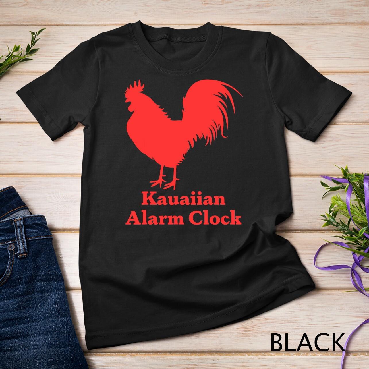 Kauaiian Alarm Clock - Funny Hawaii Rooster Souvenir Unisex T-Shirt Mens Womens Tees Top L