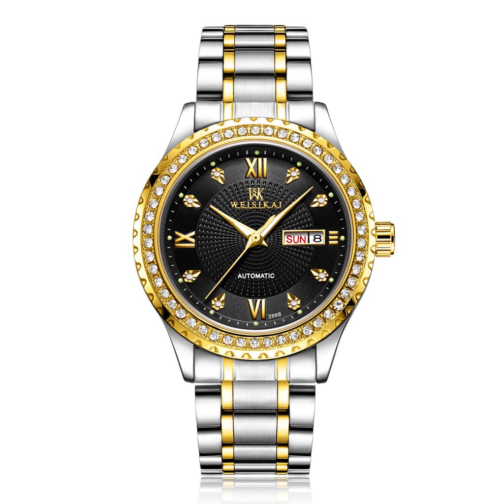 WEISIKAI 286B Männer Uhren Neue TOP Marke Luxus herren Uhr Mit Box Wasserdicht Leucht Kalender Automatische männer Mechanische Uhren