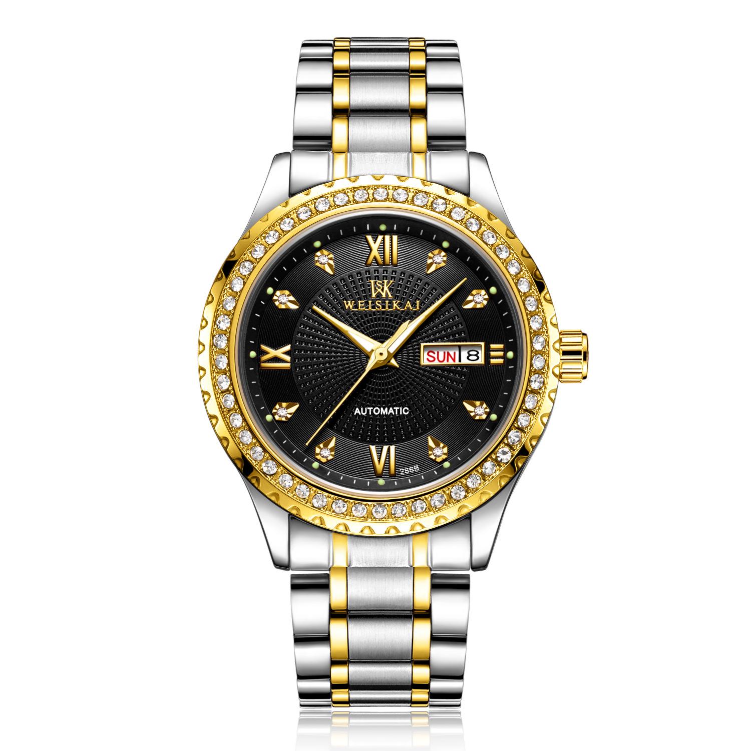 

Новые роскошные мужские часы ТОП-бренда с коробкой, деловые многофункциональные автоматические мужские механические часы с двойным календарем