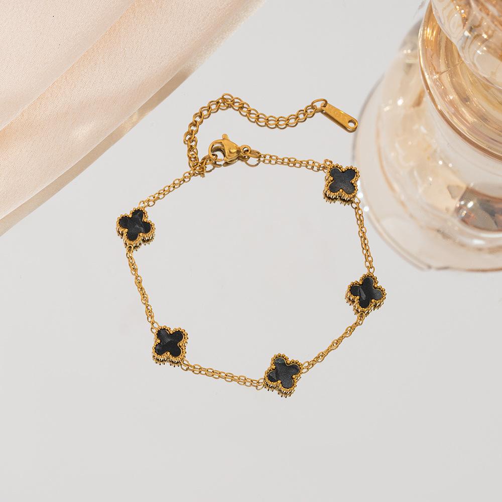 9mm Four-leaf Clover Bracelet A Luxurious and High-end Women's Jewelry Piece That Won't Fade A Unique and Minimalist Bangle