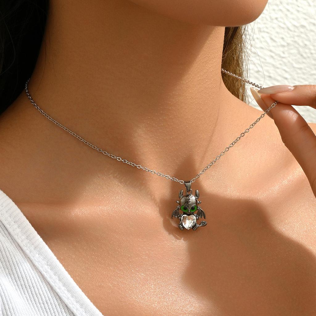 Hot-selling dark wind necklace personalized devil doll design zircon long necklace unisex item