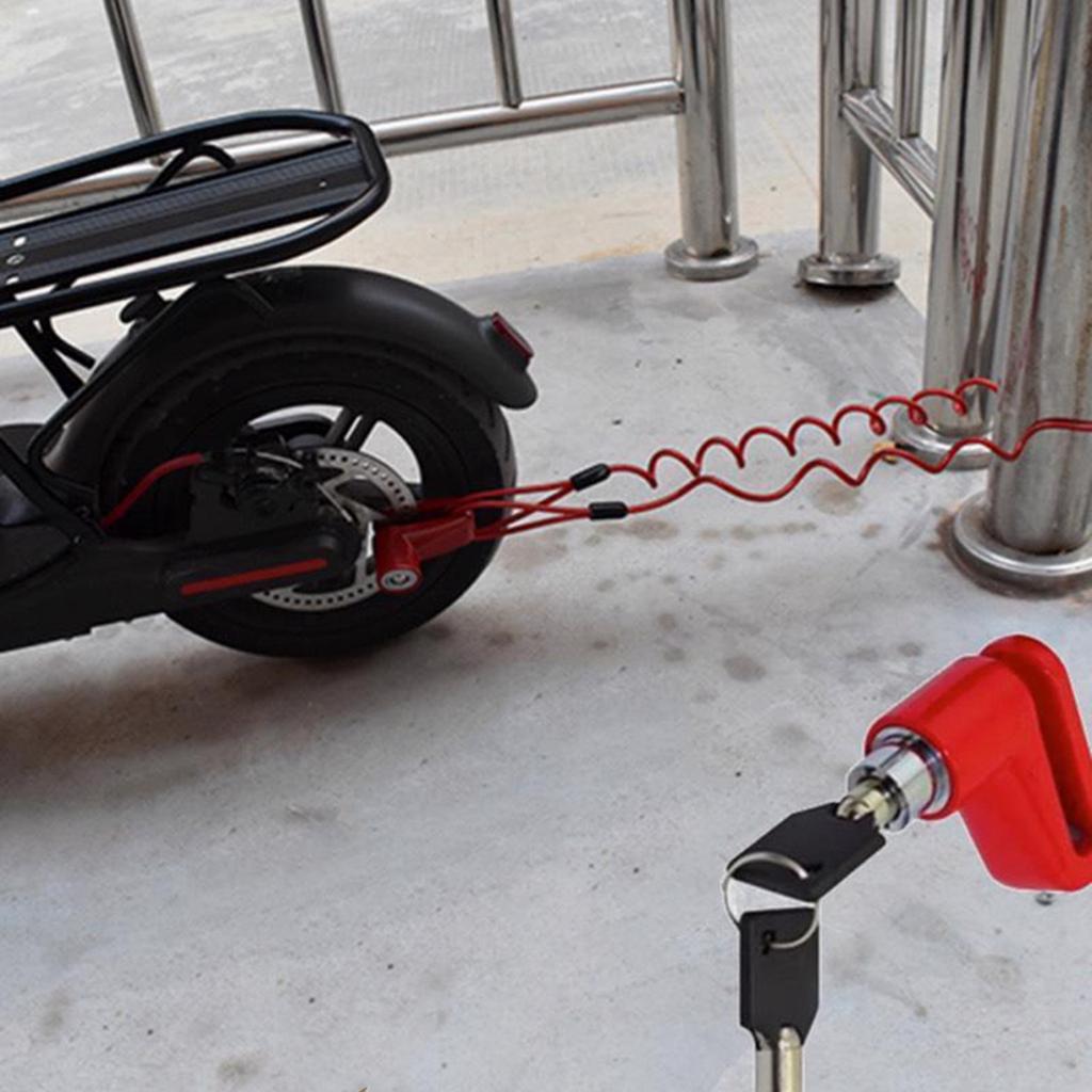 Electric Scooter Lock Anti-Theft Steel Wire Lock Disc Brakes Wheels Locker Replacement for Xiaomi Mijia M365 Electric Scooter