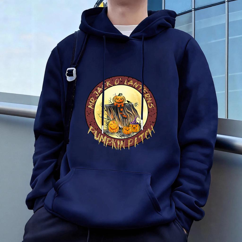 "Halloween" Herren Casual Hoodies Fleece Hip Hop 250g/m² Uni Pullover Sweatshirt Herren Sportbekleidung Kleidung Sweatshirt Herrenbekleidung