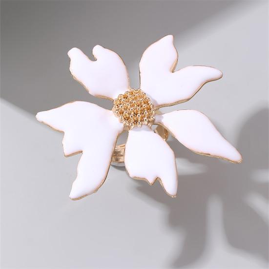 Finger Ring Exaggerated Enamel Big Flower Design Finger Band Birthdays Anniversaries Weddings Engagements