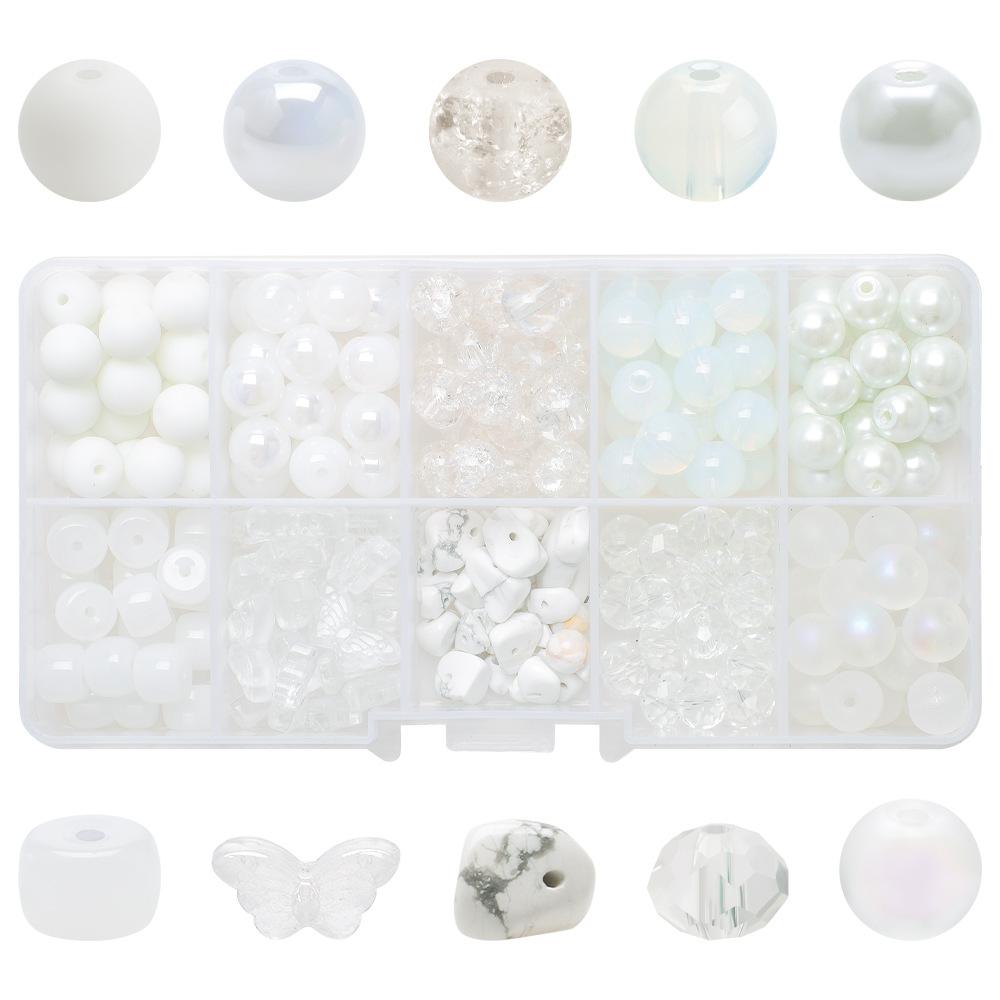 

10 Grid/box gravel cracks burst beads, glass crystal loose beads, DIY bracelet, beaded material