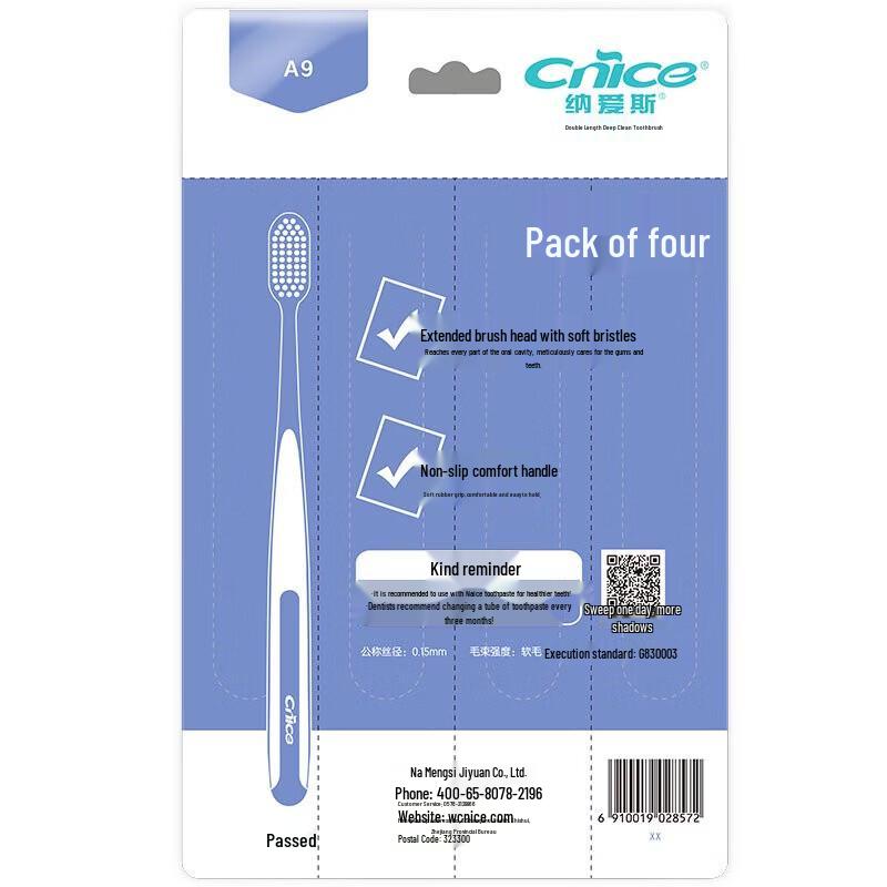 NICE A9 Deep Clean Soft Bristle Toothbrushes