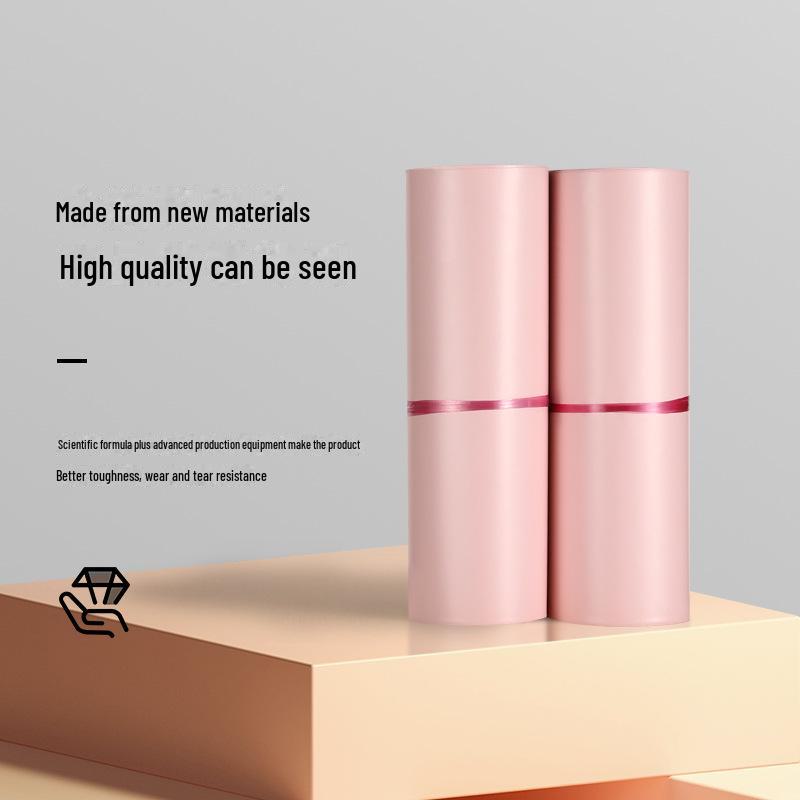 Light Pink Frosted Matte PE Courier Bag - Thick, Waterproof, and Portable for Logistics