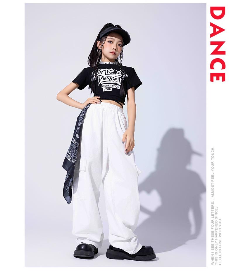 Girls' Trendy Jazz & Hip Hop Dance Costume - Crop Top & Street Dance Set for Kids
