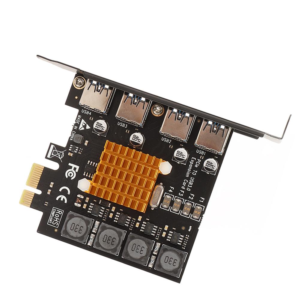PCIE To USB 3.0 Expansion Card 4 Ports PCIE To USB 3.0 Backward Compatible Stable Safe USB 3.0 Expansion Card for PC