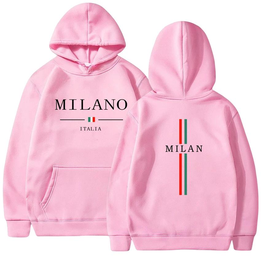 Womens Hoodies Sweatshirt Milan Print Pullover Casual Jogging High Quality Mens Clothing Daily Versatile Tracksuit Y2k Tops