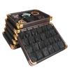 Rounded-edge Jacquard Storage Tray with Wood Texture, Viewing Plate for Jadeite, Gems and Assorted Ornaments