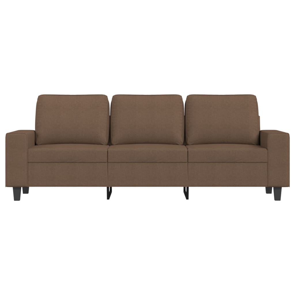 Vidaxl 3-Sitzer Sofa Mit Hocker, Braun, 180 Cm, Stoff