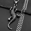 HNSP 316L Rostfritt Stål Gecko Hänge Halsband För Män Gotiska Accessoarer Gåva
