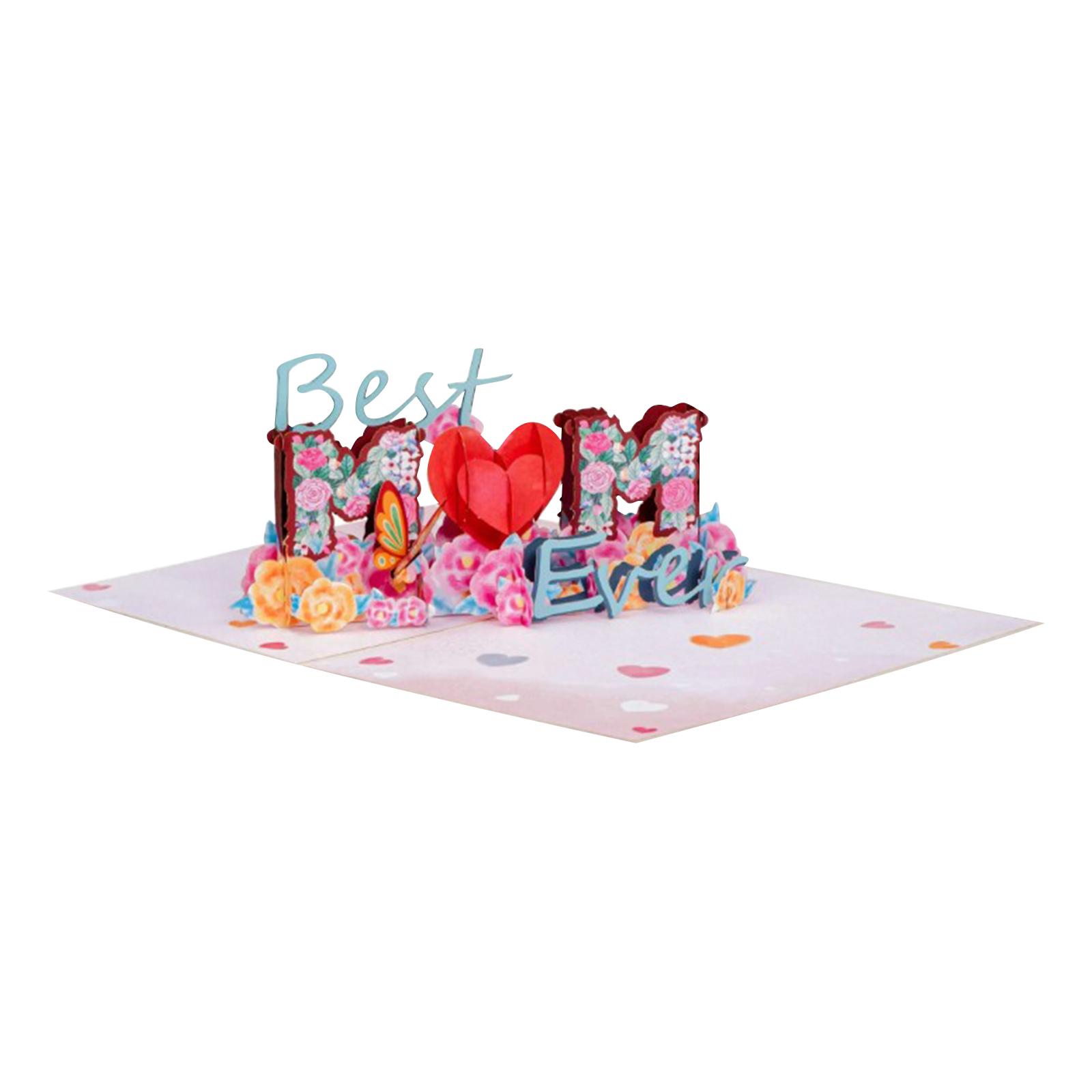 Paper Love Best Mom Premium Up Day Card, Handmade 3D Popup Greeting Cards For Mother s Day