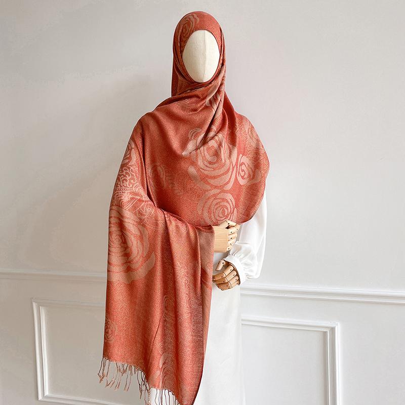 Women Paisley Scarf Cashmere Feeling Jacquard Pashmina Shawl Tassel Hijab Head Wrap Lady Winter Scarves Foulard Bufanda Headband