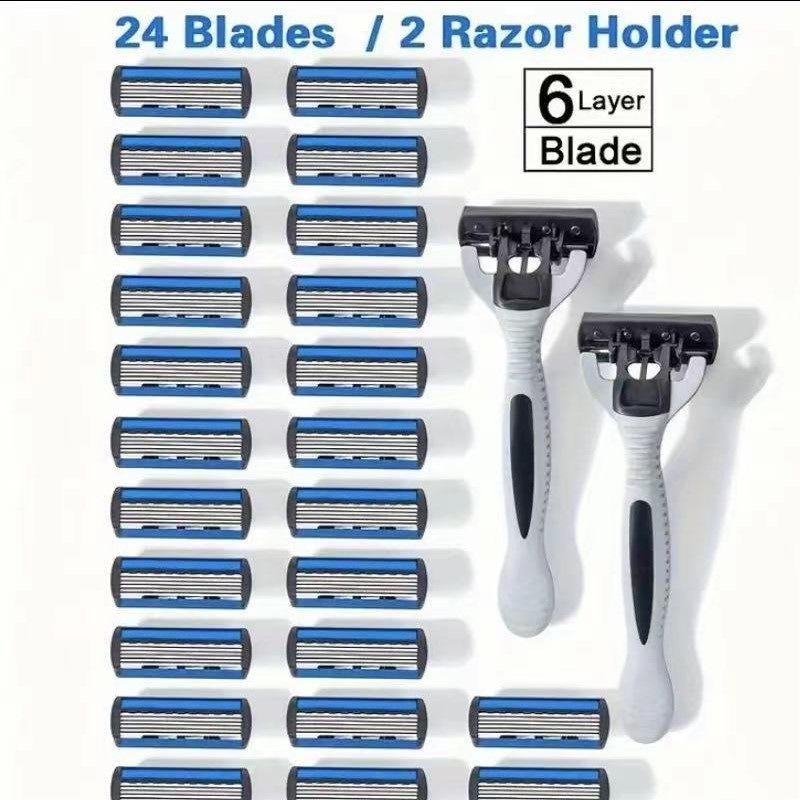 Cross-Border 6-Layer Disposable Stainless Steel Razor Blade Hair Removal Knife