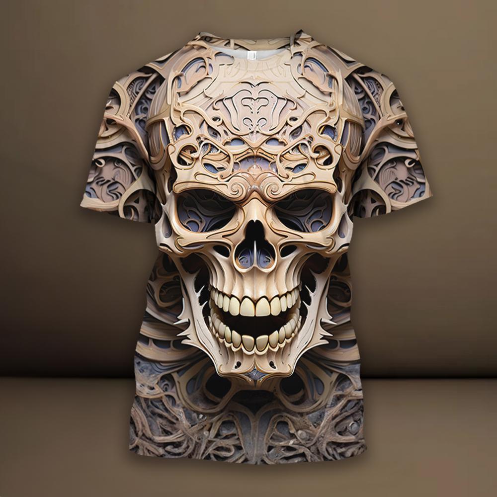 

Мужские футболки с черепом и 3d принтом паука. Уличный дизайнер. Мужская одежда. Повседневная повседневная футболка с короткими рукавами. Свободная толстовка большого размера. 5XL