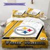 Naam Op Maat Pittsburgh Steelers Patroon Beddengoed Set Dekbedovertrek Kussensloop Huisdecoratie Cadeau (1 dekbedovertrek + 2 kussenslopen, zonder binnenkussen)