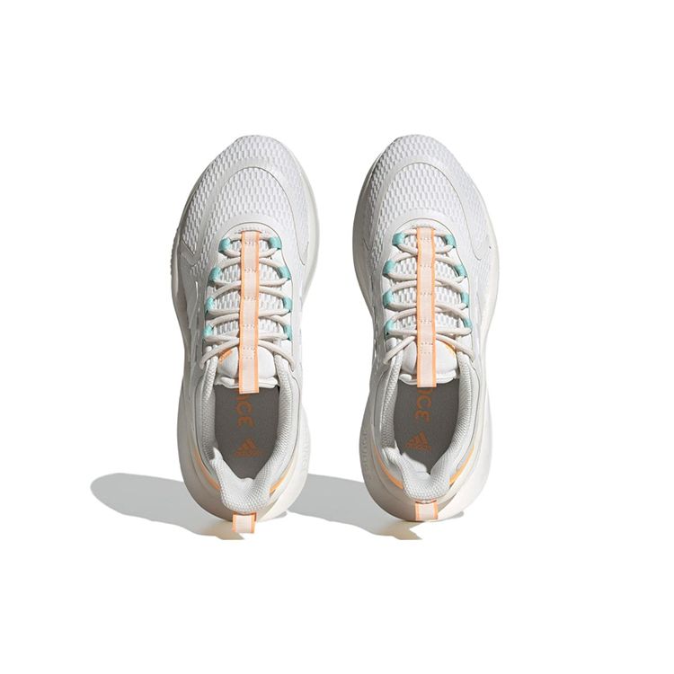 Adidas Alphabounce+ Lace-Up Non-Slip Low-Top Casual Running Shoes Women Sneakers White Orange IF6033