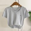 Honey J Unisex Round Short Sleeve Semi Crop Knit  5 Colors 
