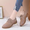 Casual Lace-up Women's Suede Low-top Leather Shoes