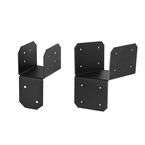4Pcs 1.5/3-Inch Black Joist Anchoring Connector Fit 2/4"x 4"Post Roof Tie Header Hanger Joint Post Cap Supporting Beams Rafter Truss to Beam Connector