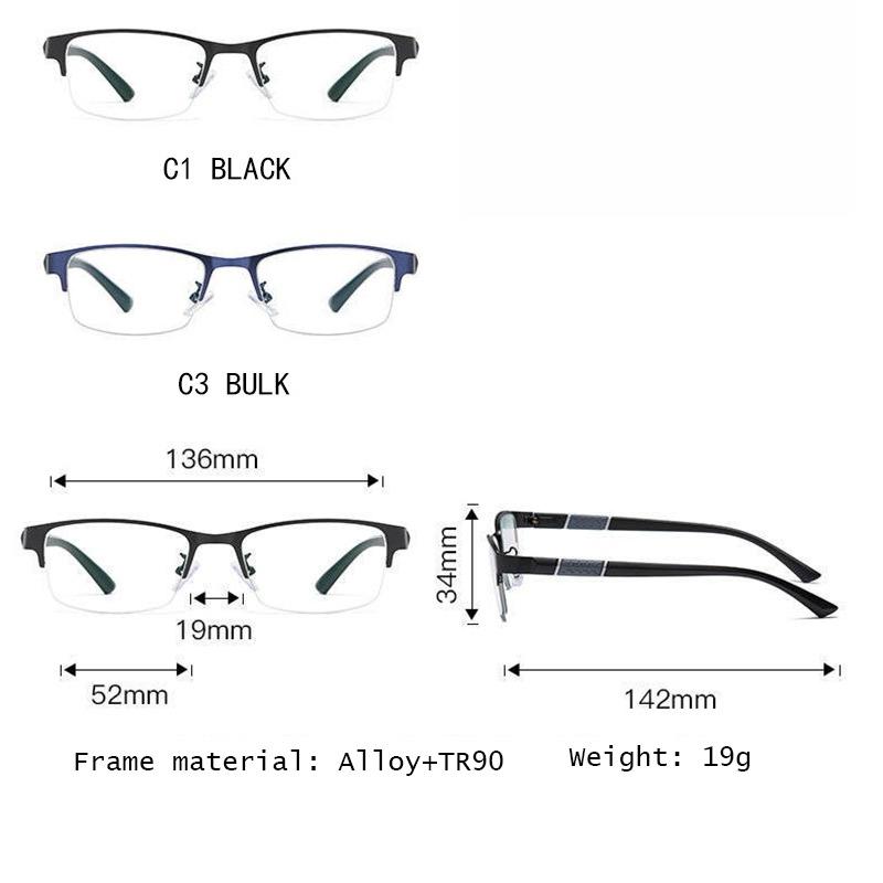 New Trend Reading Glasses Reading Glasses Men And Women High Quality Half Frame Diopters Business Office Men Myopia Glasses