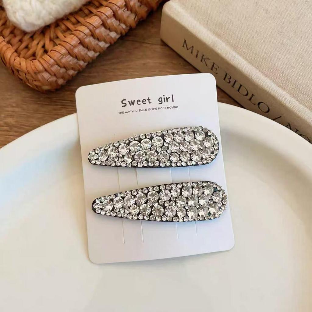 Rhinestone Water Drop Hair Clip for Flyaways and Bangs - Women's Sweet and Cool Accessory