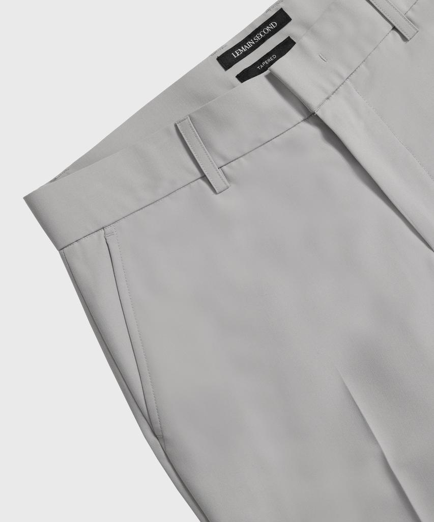 LEMAIN SECOND Minimal Tapered Hidden Banding Slacks [Light Gray]