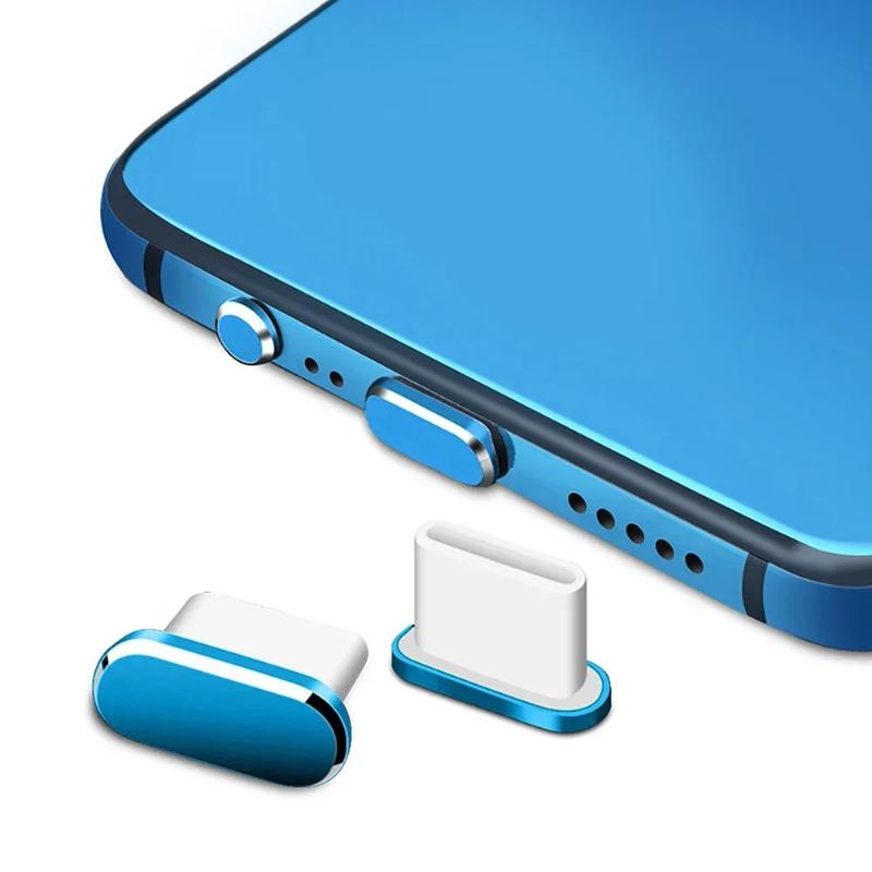 Metal Type C Anti Lost Dust Plugs Lightweight Dustproof Port Covers for Android Phones Laptops Tablets Students Gifts