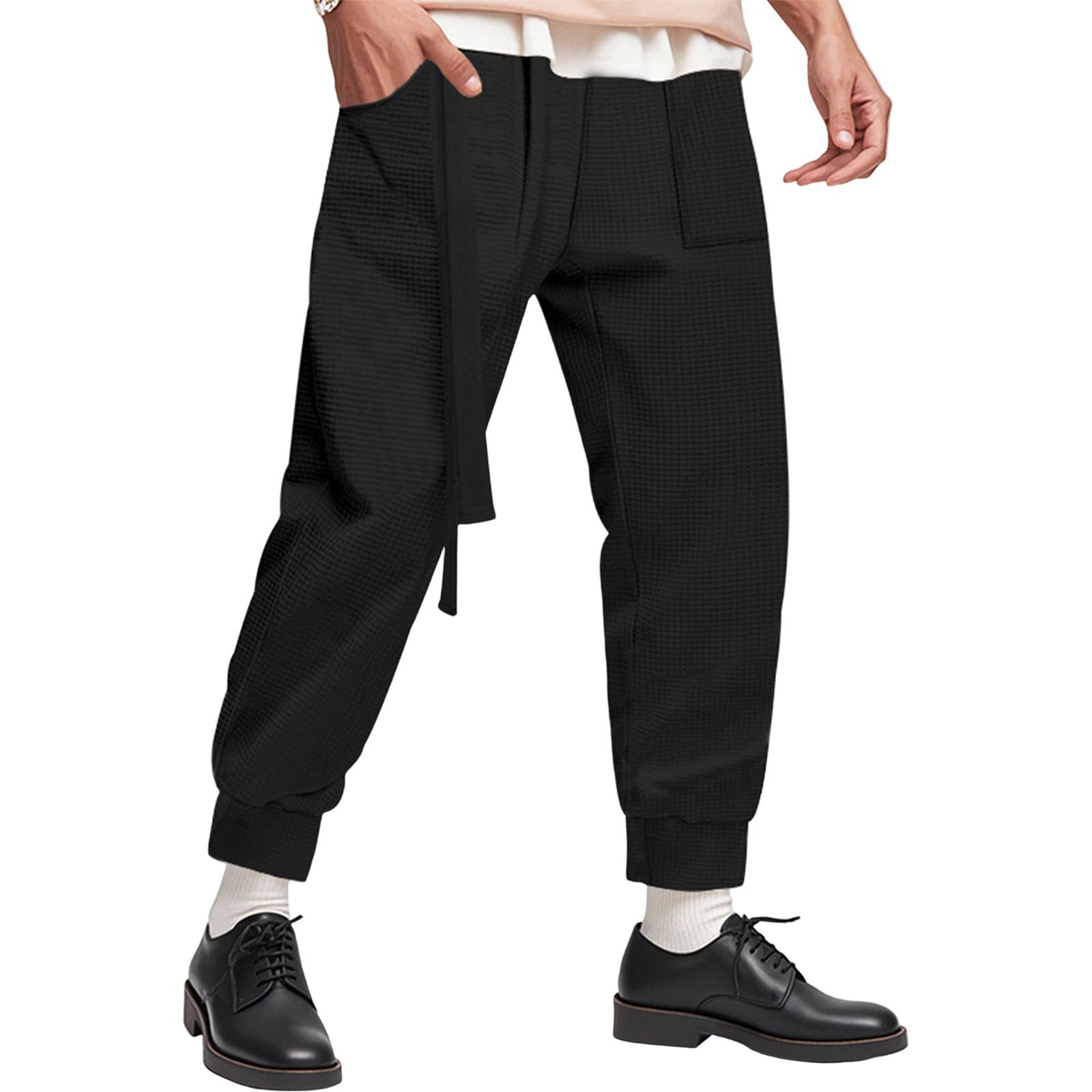 Мужские повседневные брюки, широкие спортивные рабочие брюки L