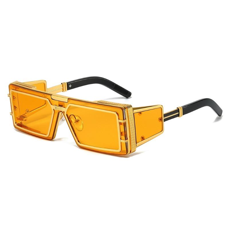 Latest Fashion Sunglasses Men Future Technology Premium Metal Square Shape Punk Wind Sunglasses Ins Stylish Outdoor Use Street Shootin