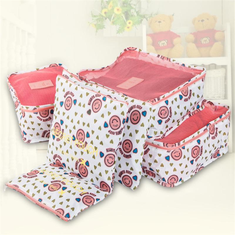Korean Style 6-Piece Travel Organizer Set and Makeup Bag