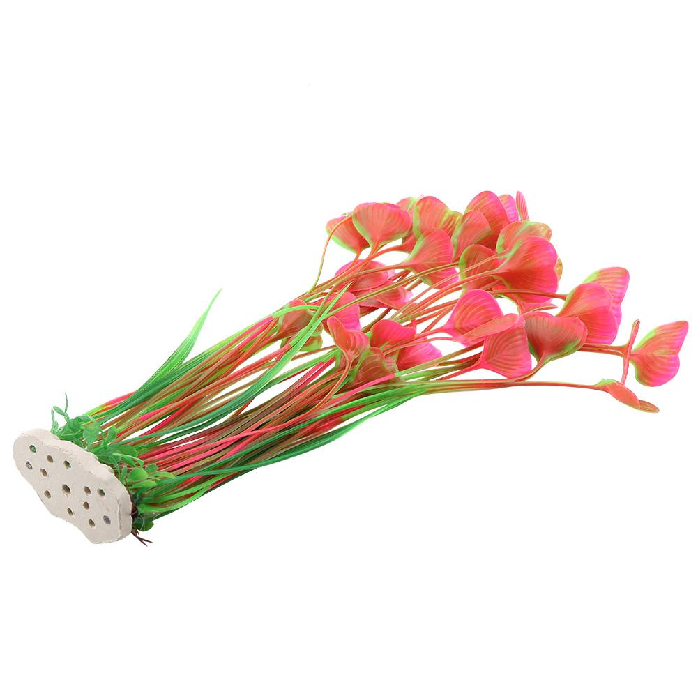 Plastic Vivid Artificial Water Plant Ornament for Aquarium Underwater Fish Tank Garden Pink