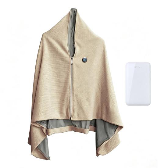 Portable Warming Cape for Travel Graphene Heated Shawl Wrap USB Rechargeable Cordless Blanket