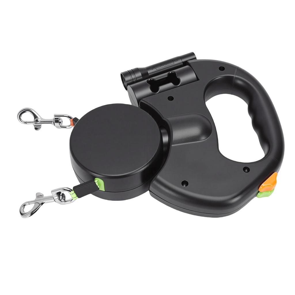 Dual Retractable Dog Leash Smart Night Light Double Headed Extendable Pet Leash for Walking