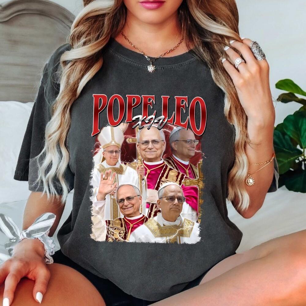Pope Leo XIV First American Pope 2026 Religious Pope Tshirt Cotton Clothing Unisex Men‘s Women's T-Shirts Y2k Fan Tee Streetwear Unisex,gift,Top