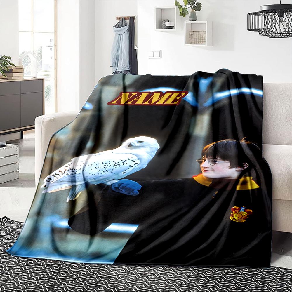 Custom Name "Harry Potter's Journey" blanket for Couch & Bed, Plush Cozy Fuzzy Blanket Super Soft & Warm Blankets for Fall and Winter. 0908104