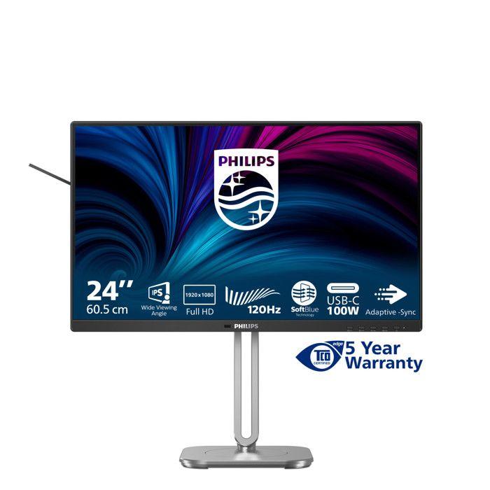 Philips Monitor PC 23.8" Full HD IPS 120Hz USB-C 4000 Series 24B2U4301/00 Grigio